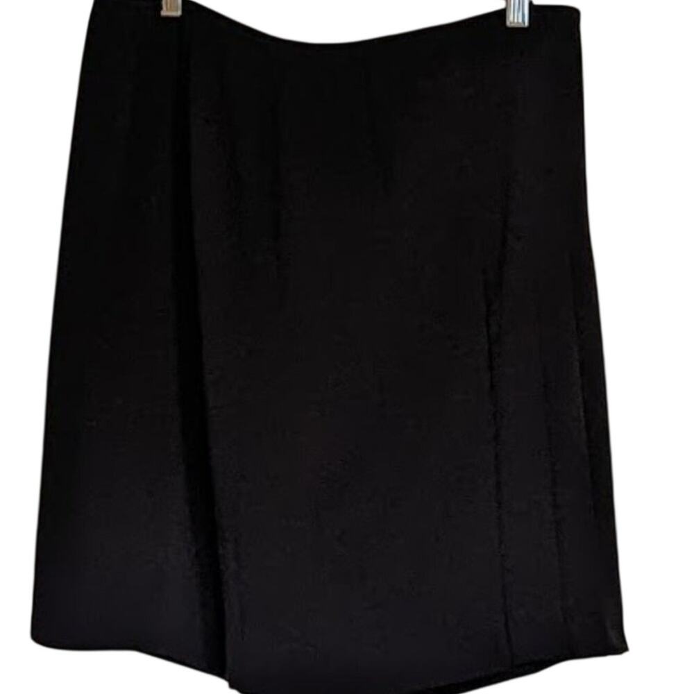 Harve Bernard Vintage Black Crepe Fully Lined Half Pleat Women's Sz 16 NWT Skirt